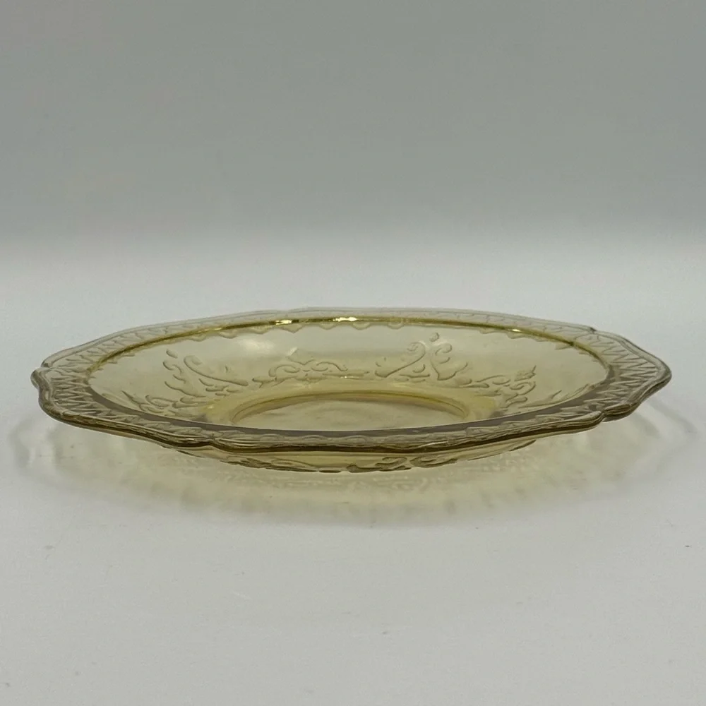 Vintage Federal Patrician Spoke Amber Depression Glass Cup and Saucer Set
